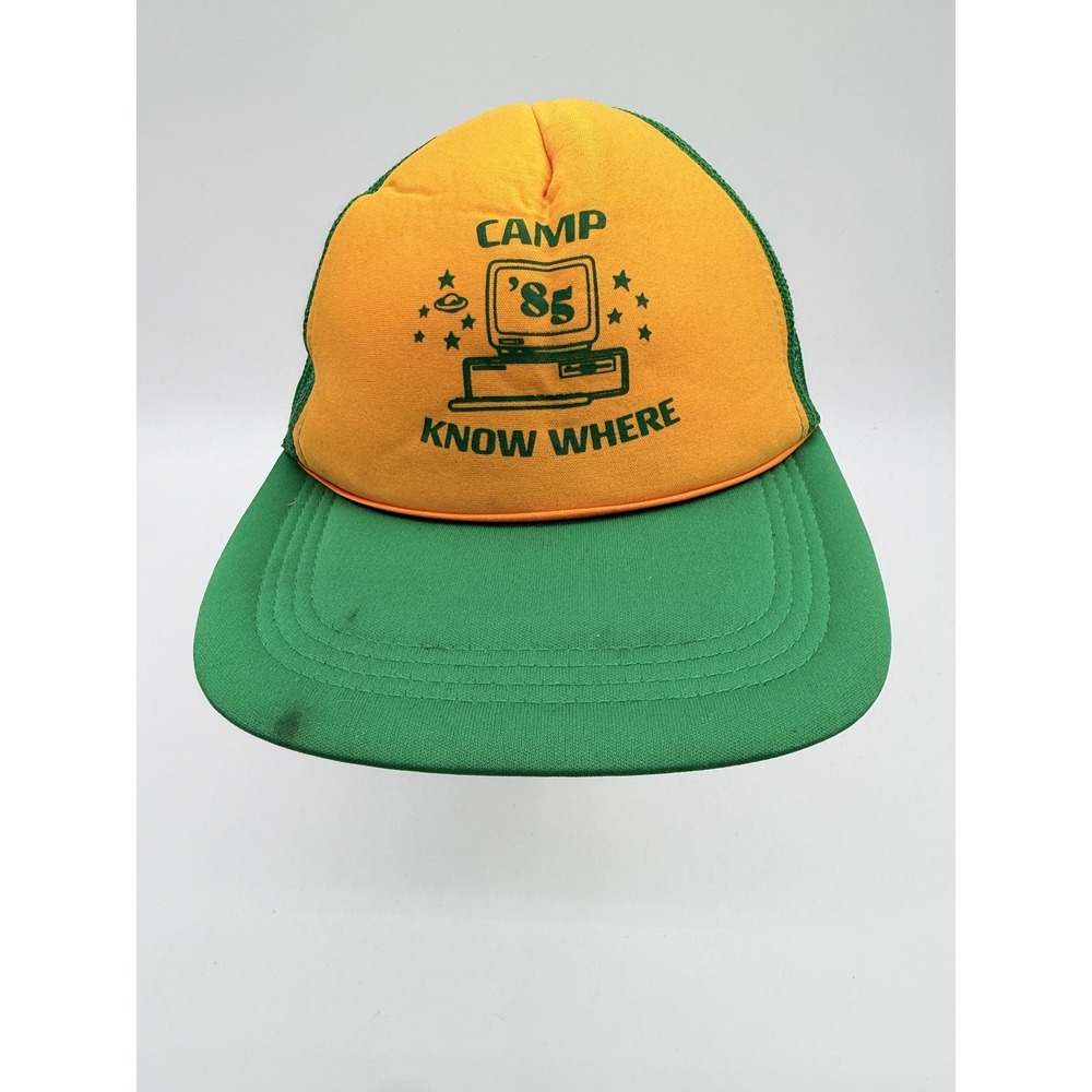 Stranger Things Hat Cap Snap Back Trucker Camp Know Where '85 One Size Green